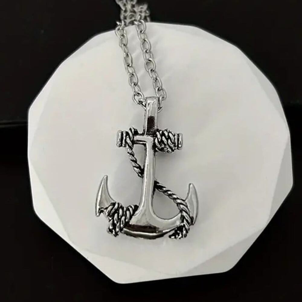 Anchor Necklace Sterling Silver Plated Sailor Navy Surfer Pirate Christmas Gift! - Picture 4 of 8
